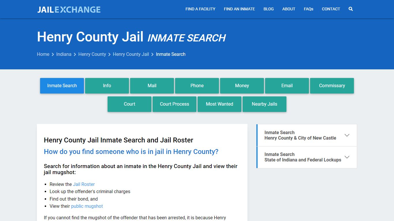 Inmate Search: Roster & Mugshots - Henry County Jail, IN - Jail Exchange